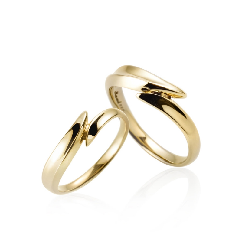 Neofinetia wedding ring Set (M&S) 14k gold