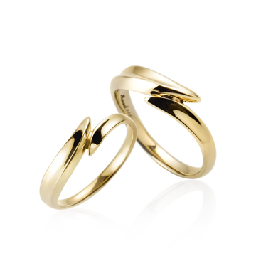 Neofinetia wedding ring Set (M&S) 14k gold