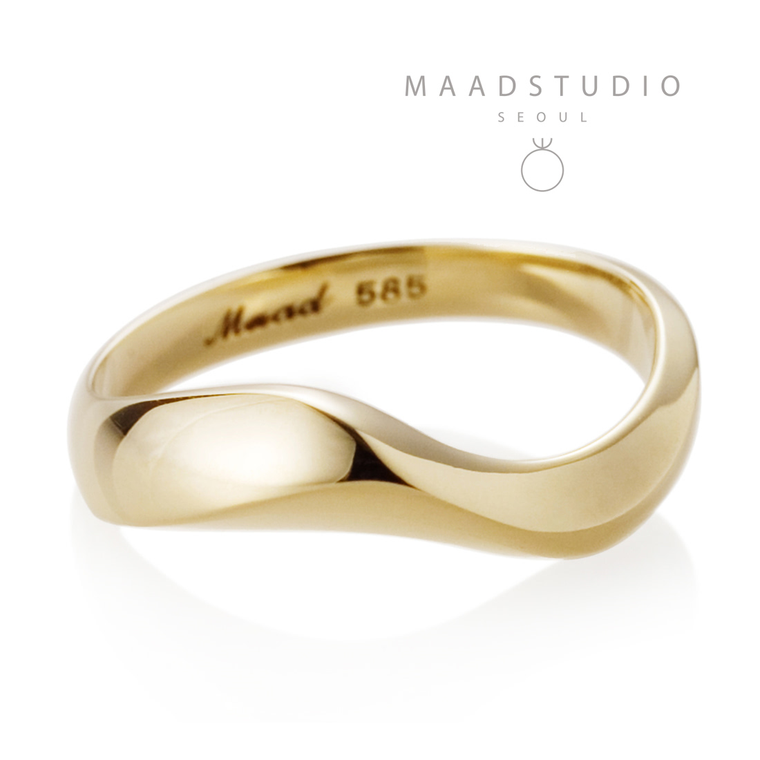 Stream wave ring (S) 14k gold