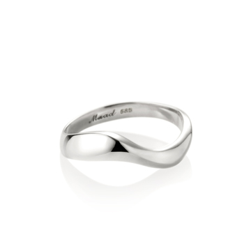 Stream wave ring (S) 14k White gold