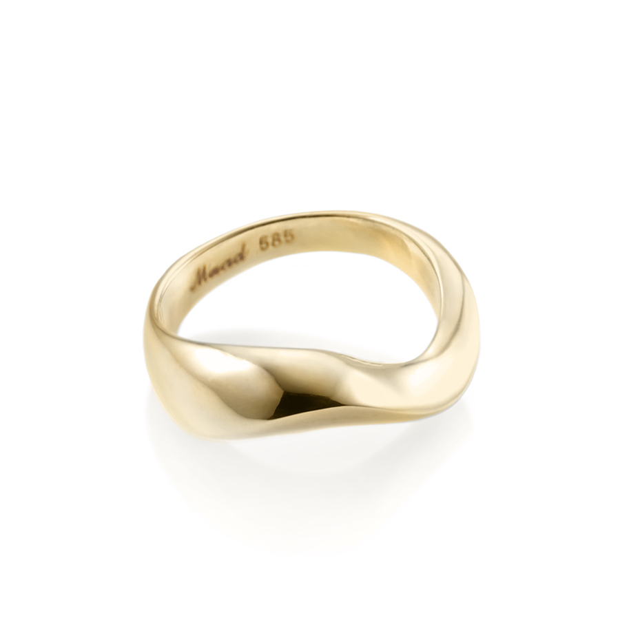 Stream wave ring (S) 14k gold