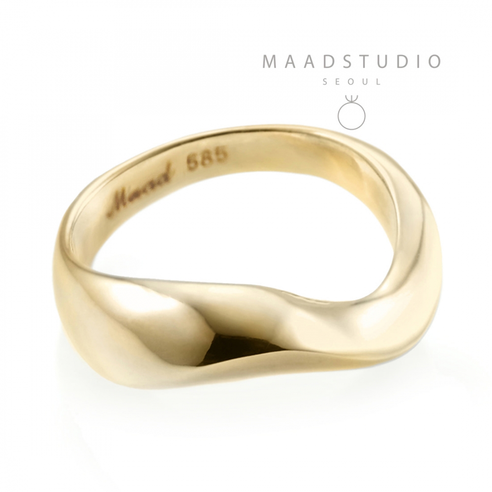 Stream wave ring (S) 14k gold