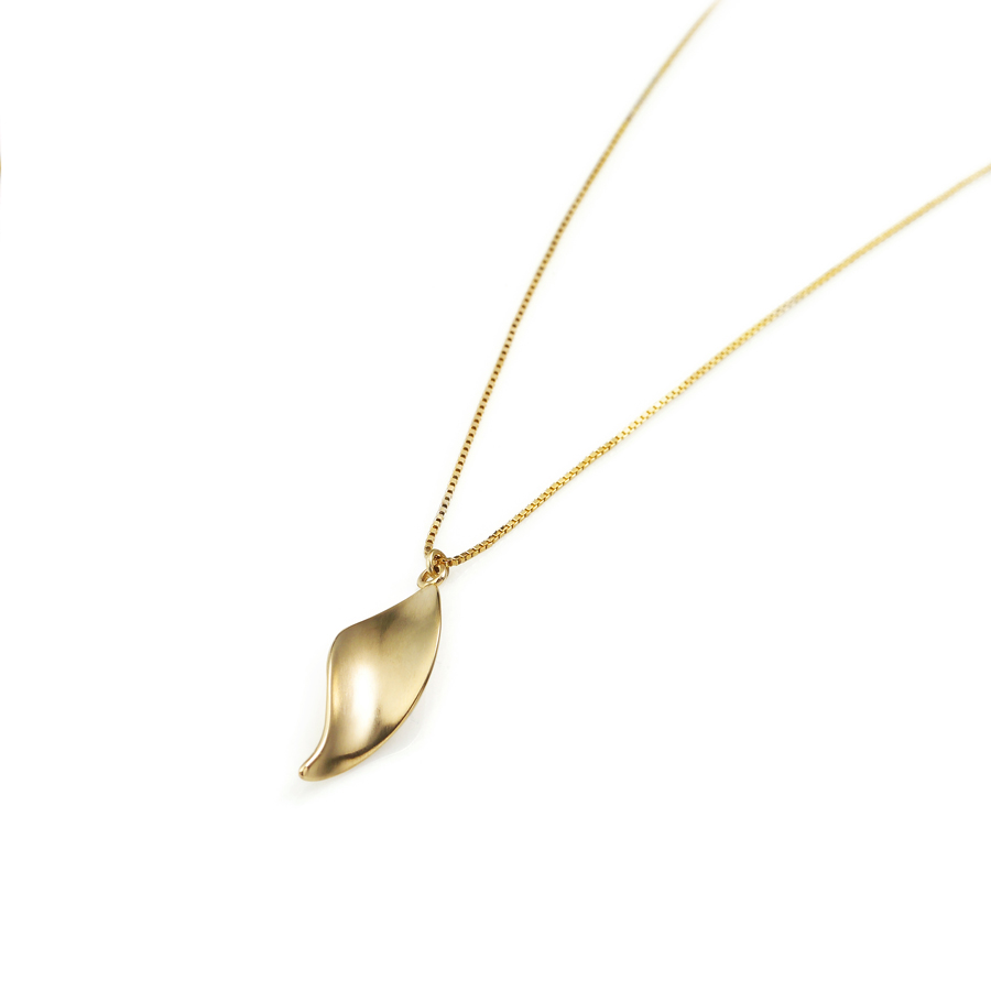 Willow leaf pendant (S) 14k gold