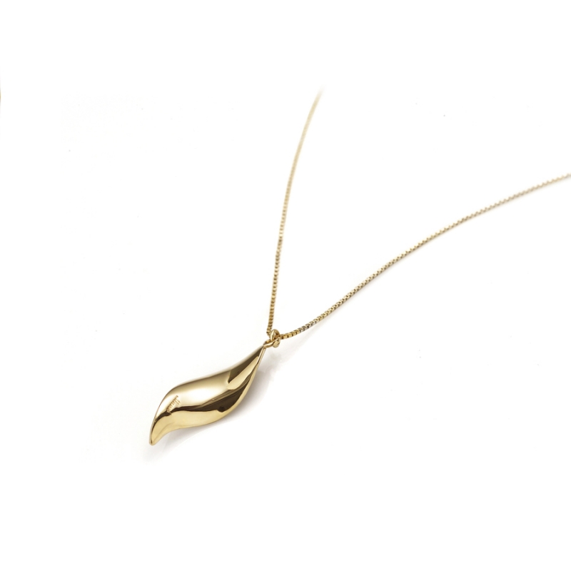 Willow leaf pendant (S) 14k gold