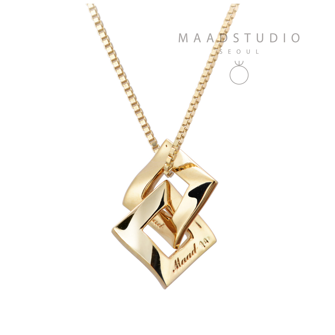 Kyul III double pendant (M) 14k gold