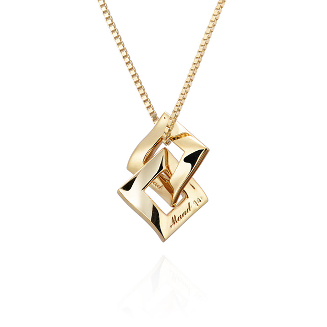 결 더블 목걸이 (중) 14k