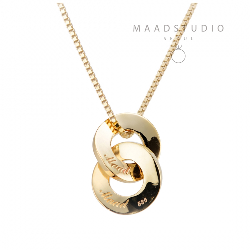 Yeon III double pendant (M) 14k gold