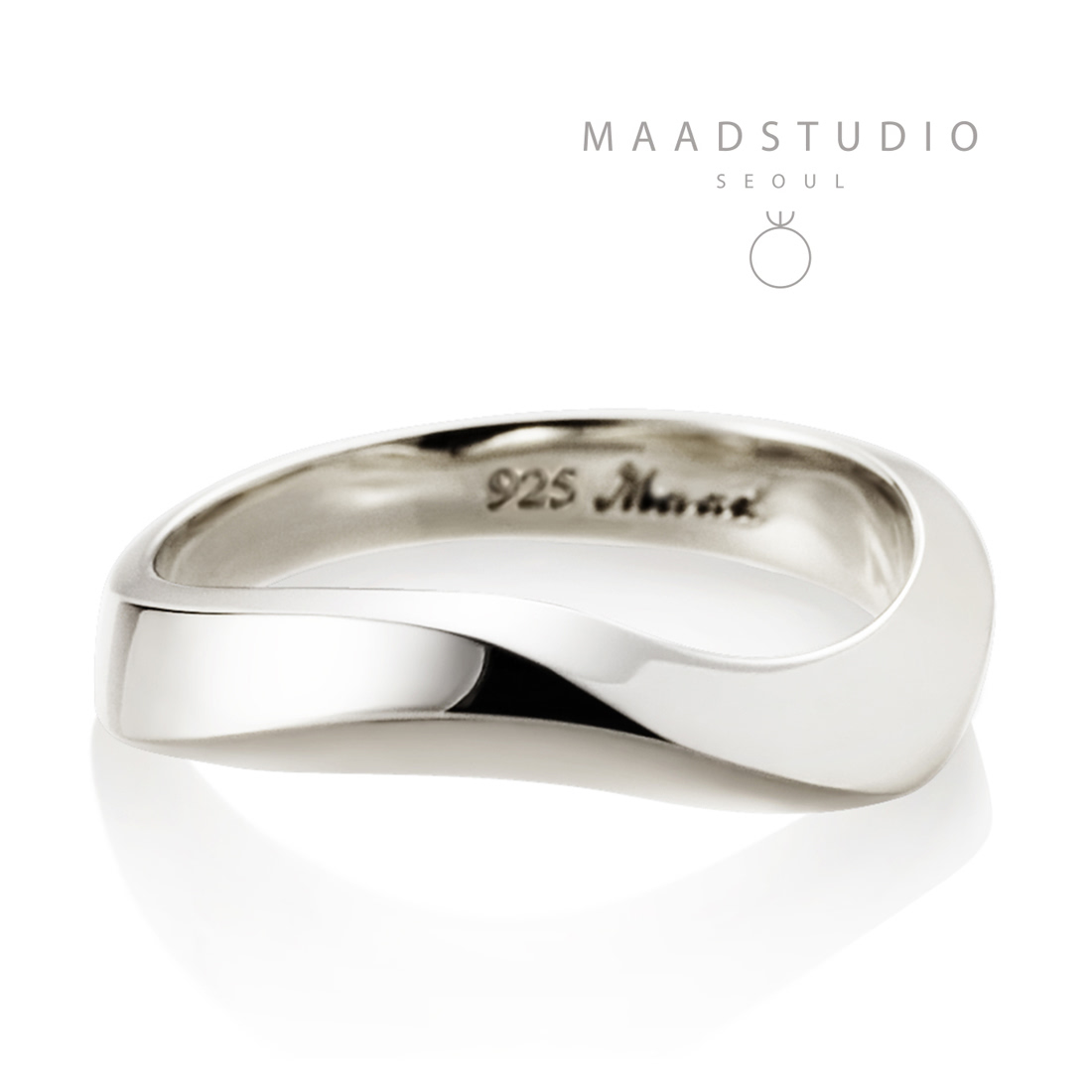 Stream wave II ring (M) Sterling silver