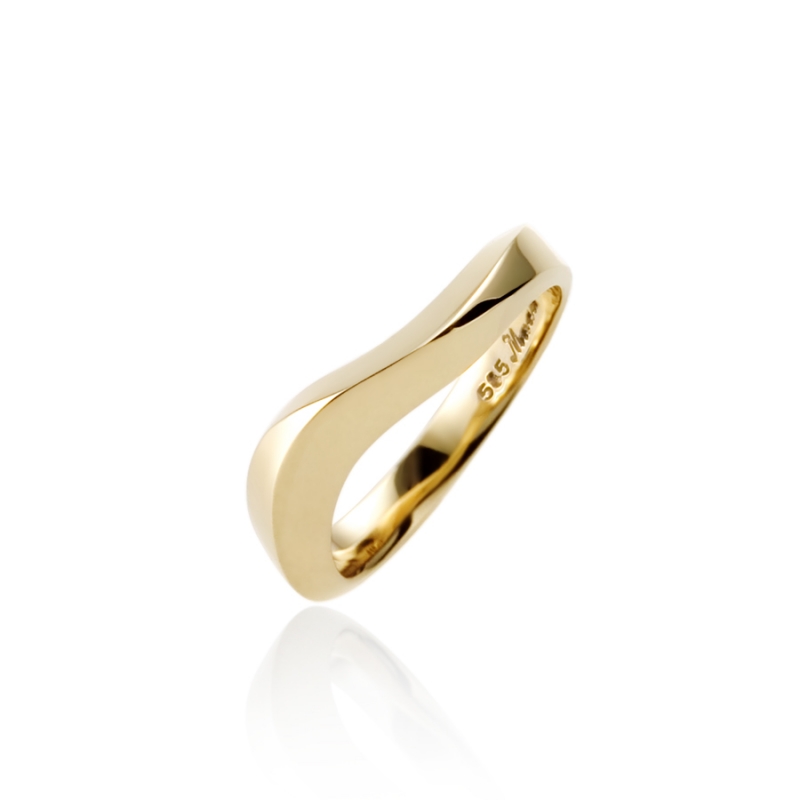 Stream wave II ring (M) 14k gold