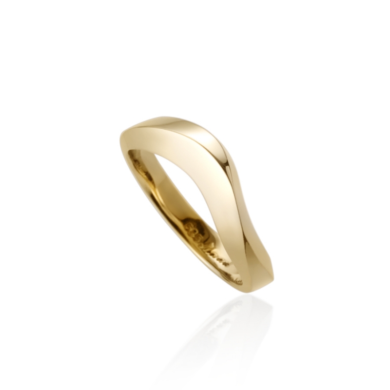 Stream wave II ring (M) 14k gold