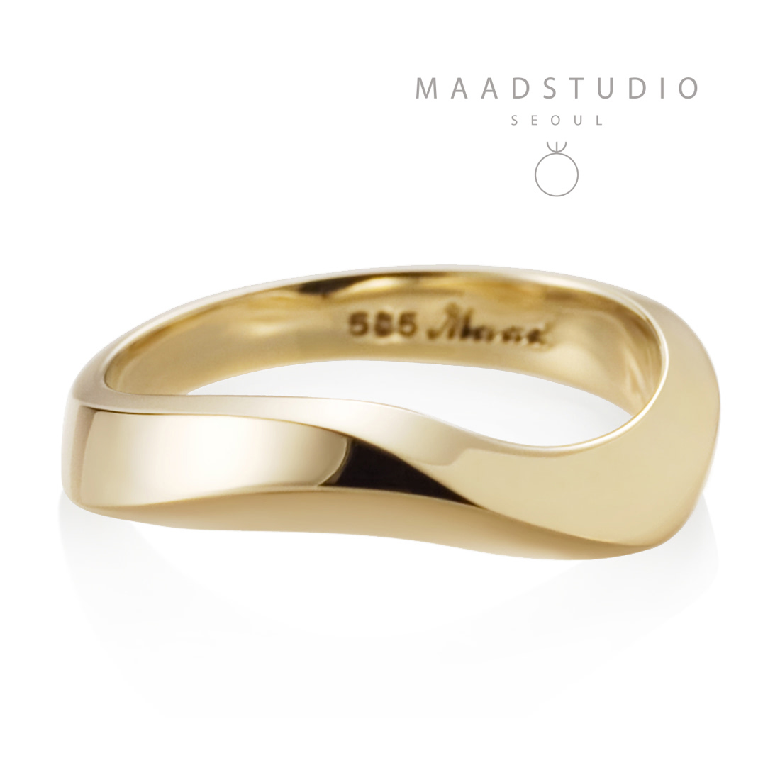 Stream wave II ring (M) 14k gold