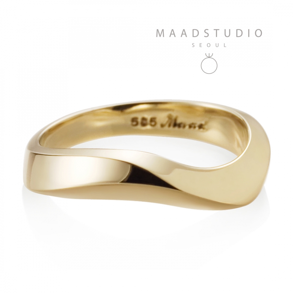 Stream wave II ring (M) 14k gold