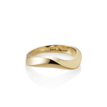 Stream wave II ring (M) 14k gold