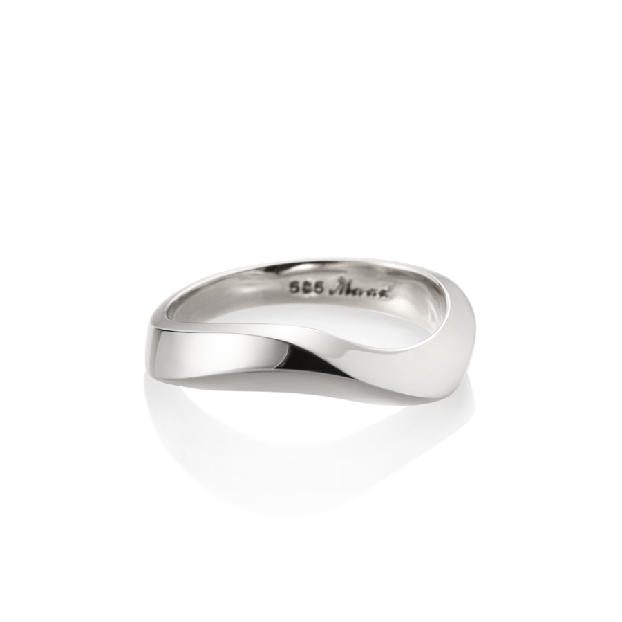 Stream wave II ring (M) 14k White gold