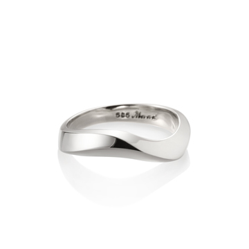 Stream wave II ring (M) 14k White gold