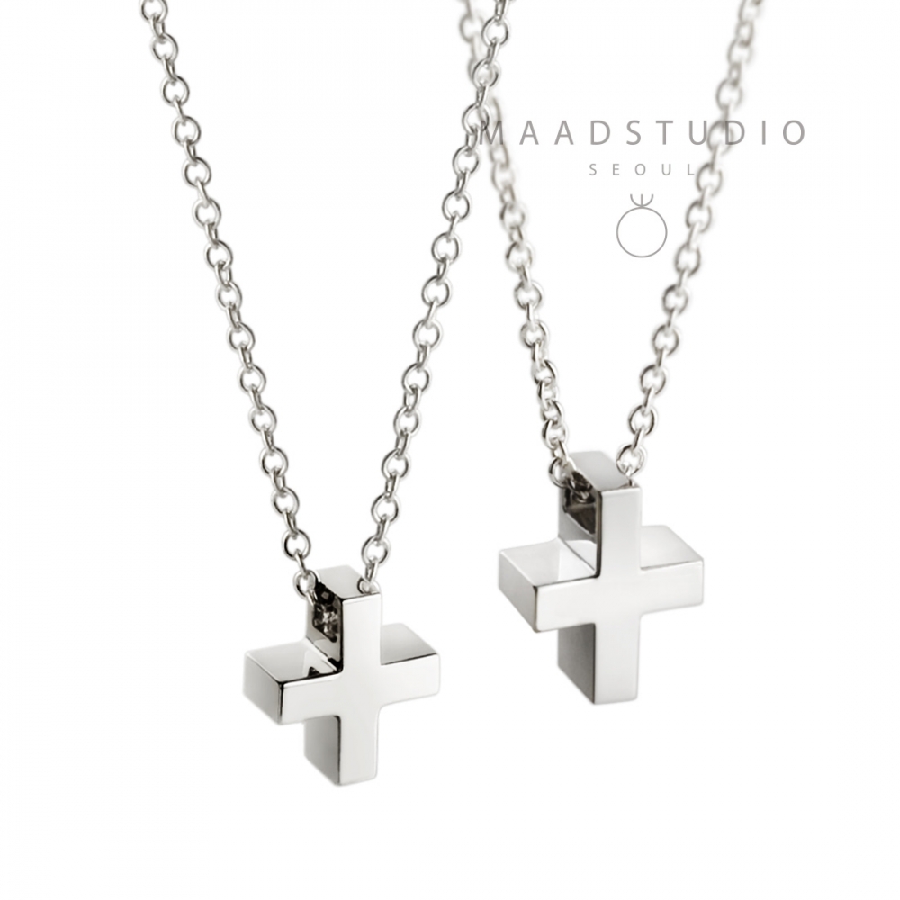 Greek Cross couple pendant Set (M&S) Sterling silver