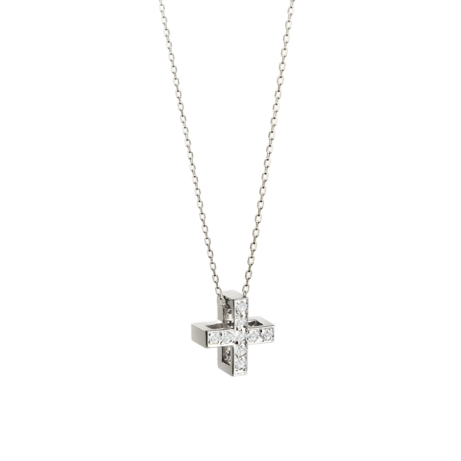 Greek Cross pendant (M) CZ Sterling silver