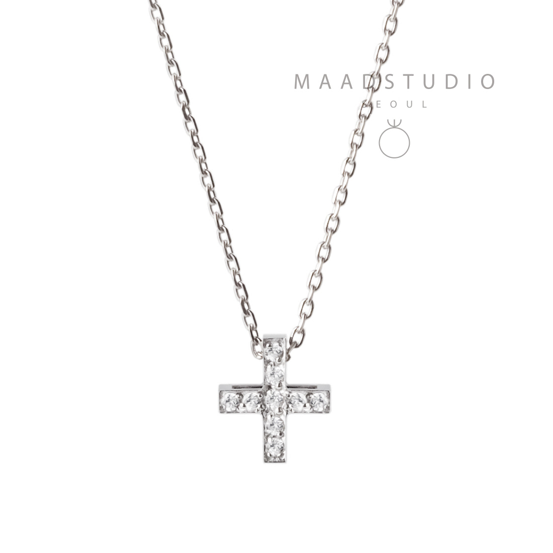 Greek Cross pendant (M) CZ Sterling silver