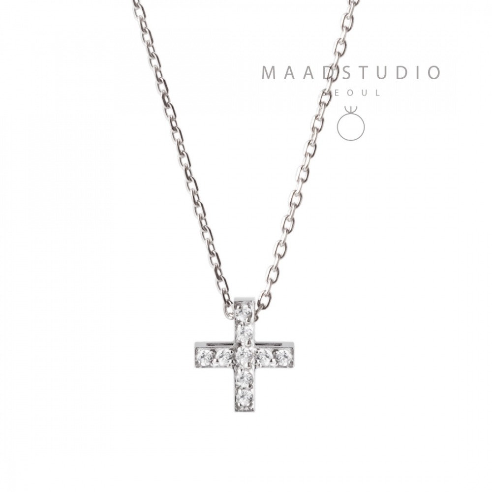 Greek Cross pendant (M) CZ Sterling silver