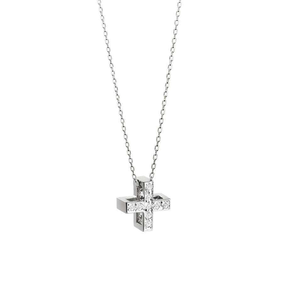 Greek Cross pendant (M) 14k gold CZ