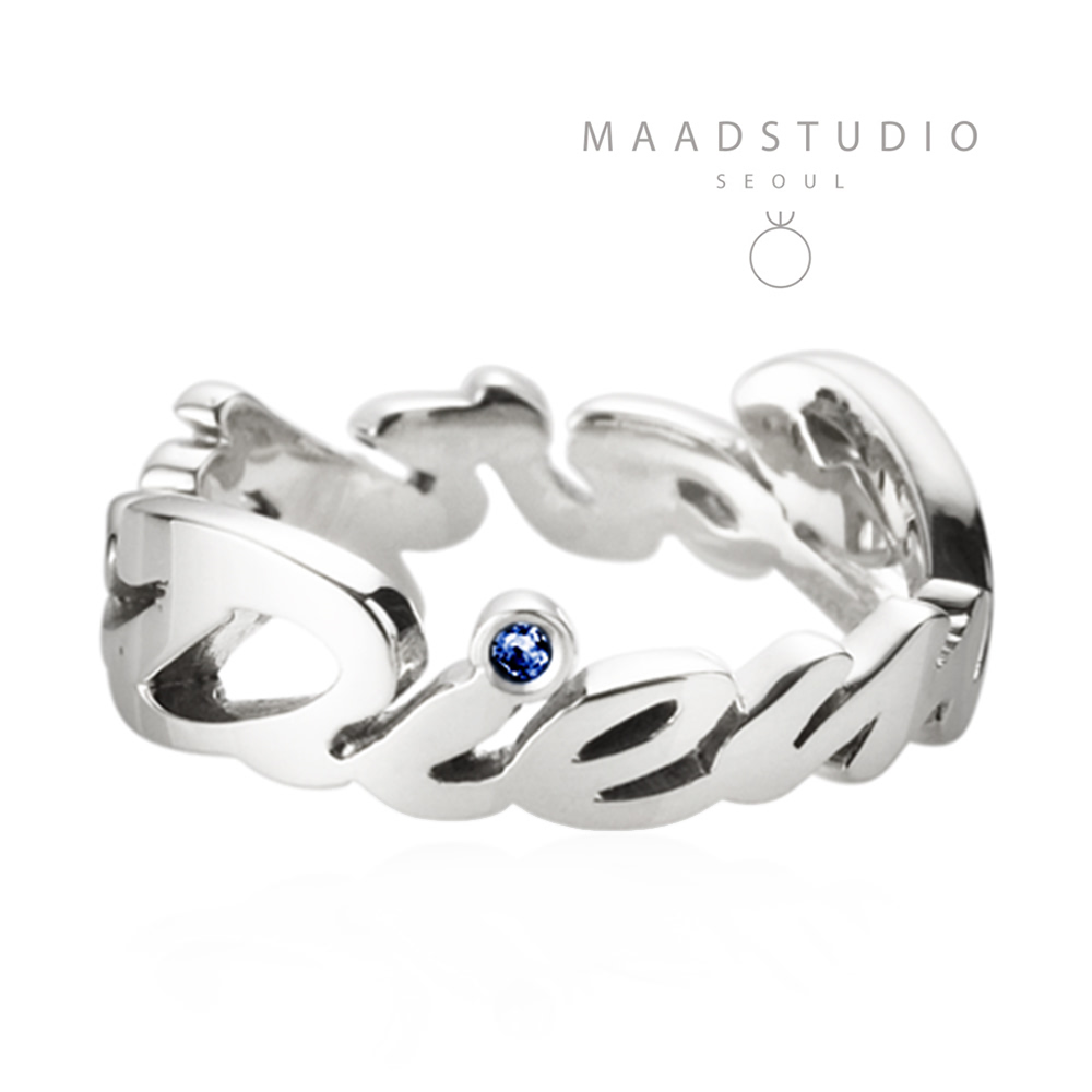 Carpediem II Logo ring (Man) blue sapphire Sterling silver