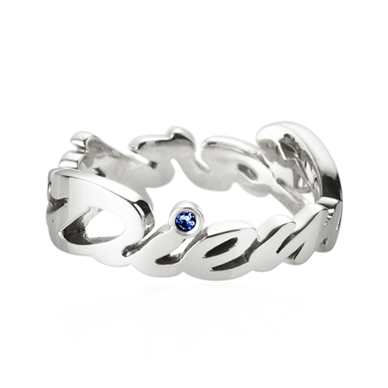까르페디엠II Logo 반지 (남성용) Silver_925 blue sapphire