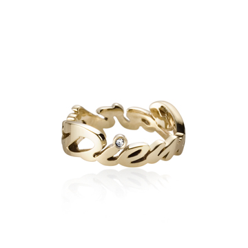 Carpediem II Logo ring (Man) 14k gold Diamond