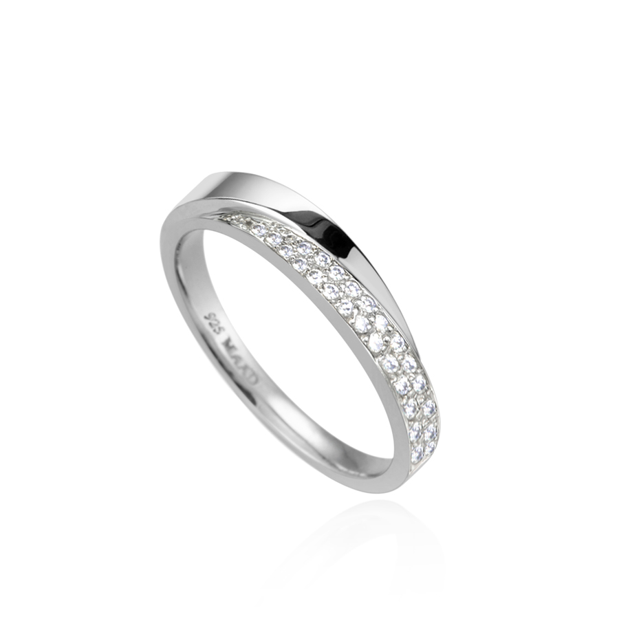 Unison ring (M) CZ Sterling silver