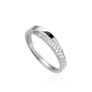 Unison ring (M) CZ Sterling silver