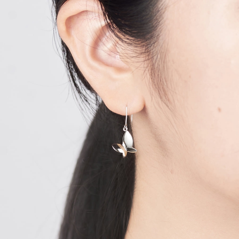 Hanabi pendant & earring (S&S) 14k White gold