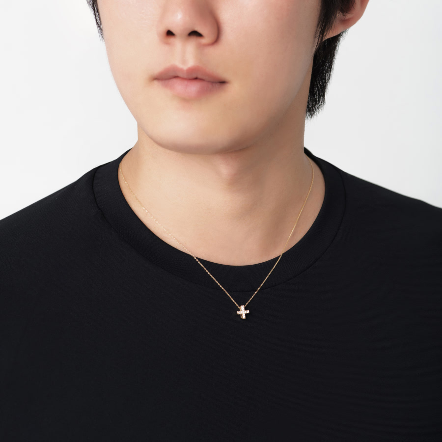 그리크크로스 목걸이 (중) 14k CZ