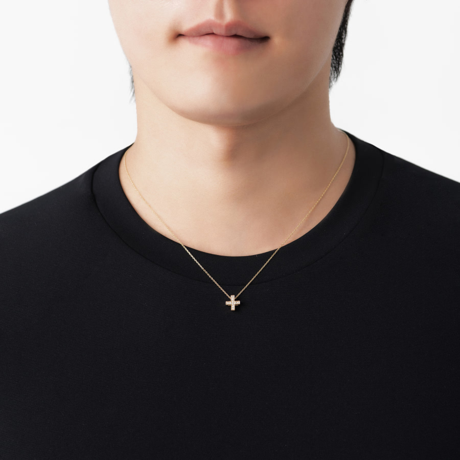 그리크크로스 목걸이 (중) 14k CZ