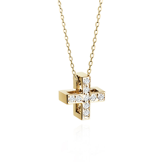 그리크크로스 목걸이 (중) 14k CZ