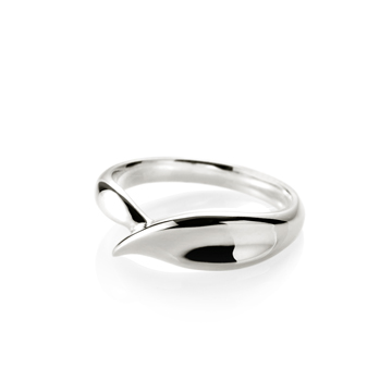 Willow leaf ring (S) 14k White gold