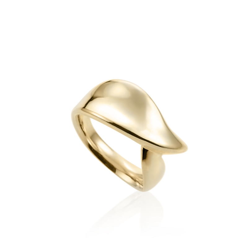 Willow leaf ring (L) 14k gold