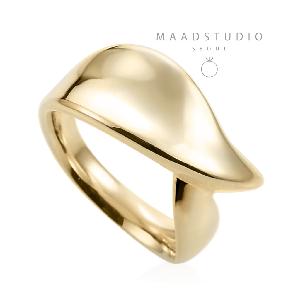 Willow leaf ring (L) 14k gold