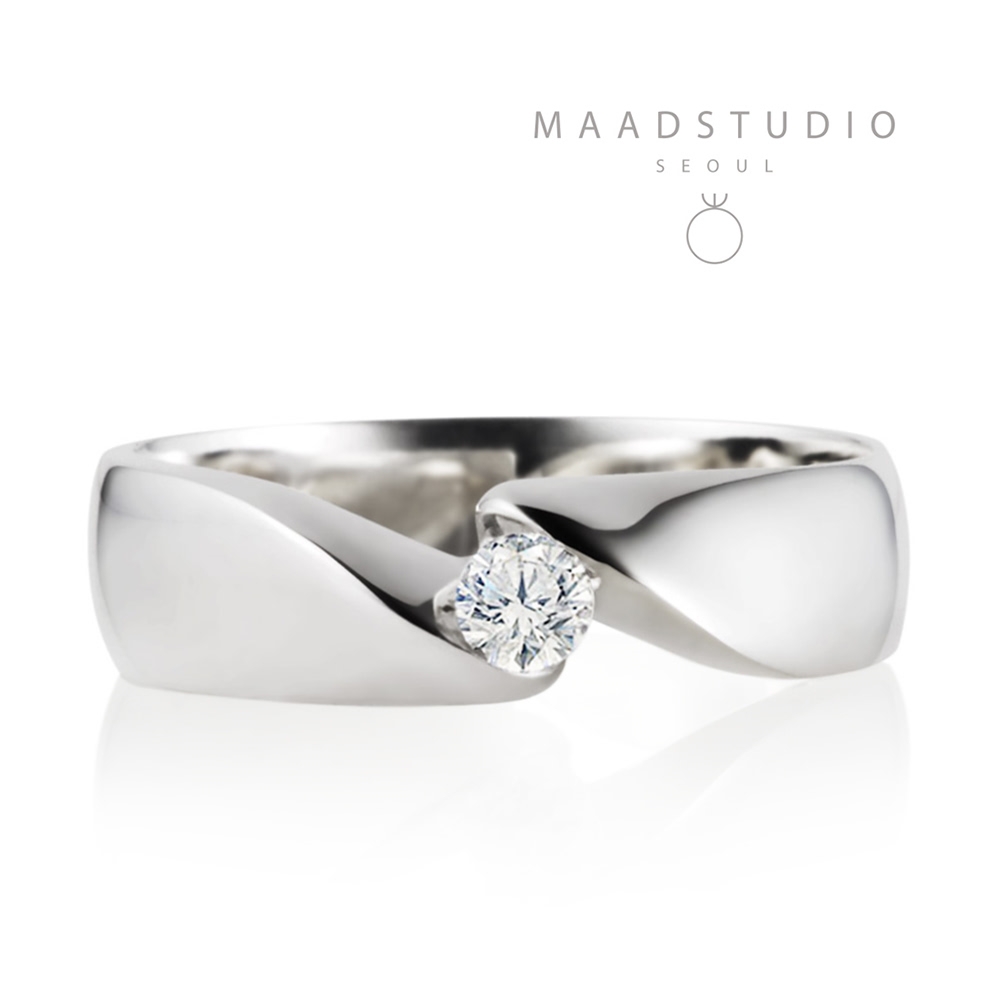 Cymbidium Solitaire ring (M) Sterling silver CZ 0.17ct