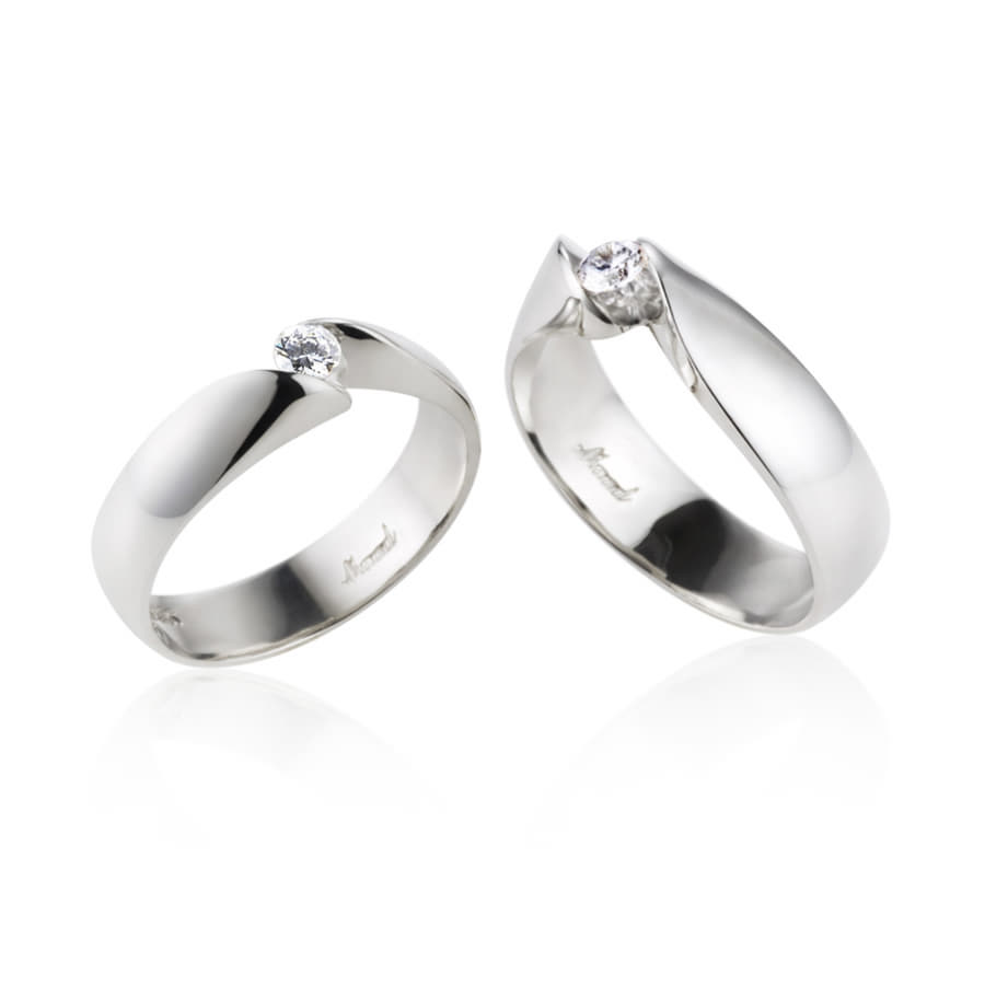 춘란 커플링 (중+소) Silver_925 0.17ct & 0.1ct