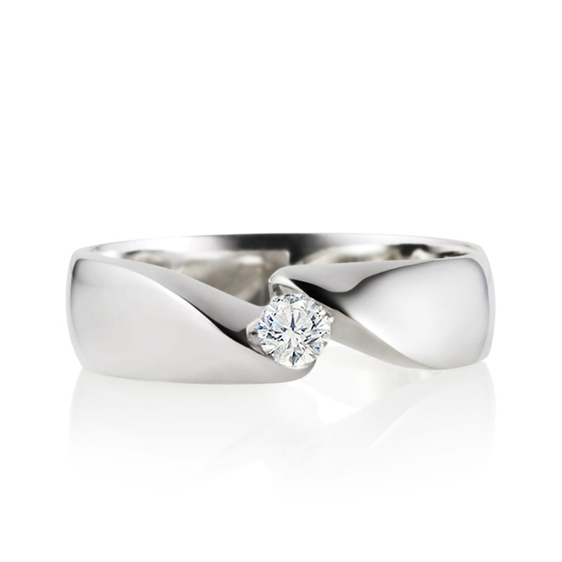 춘란 반지 (중) 14k 화이트골드 0.17ct