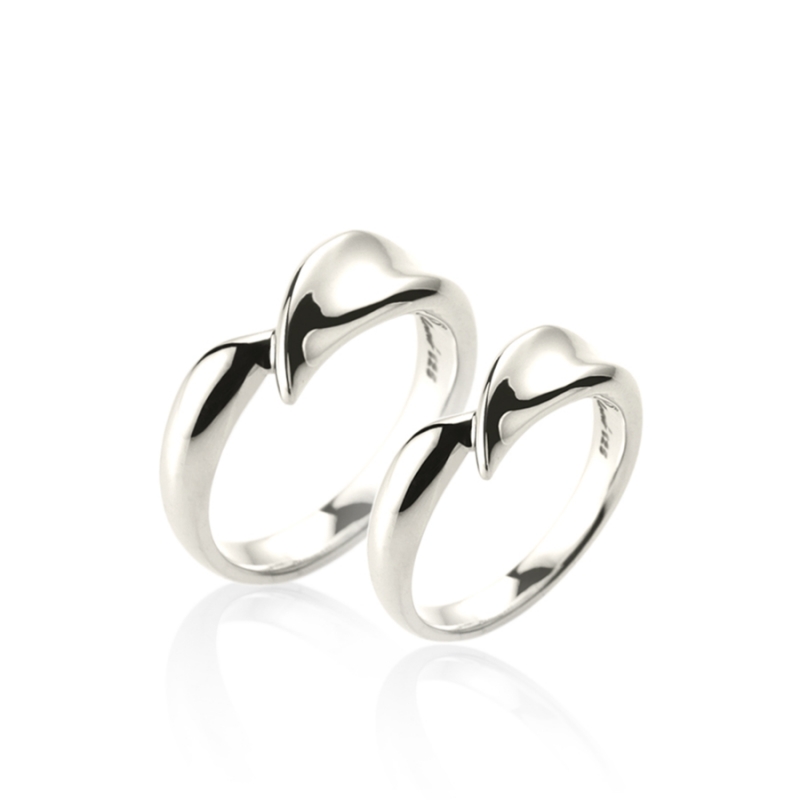 Willow leaf couple ring Set (M&S) Sterling silver