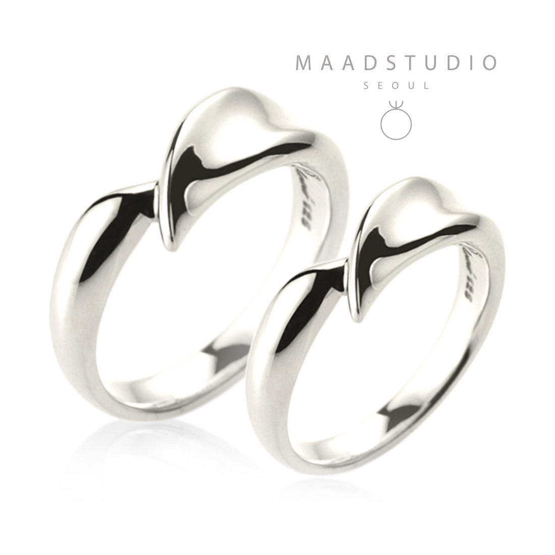 Willow leaf couple ring Set (M&S) Sterling silver