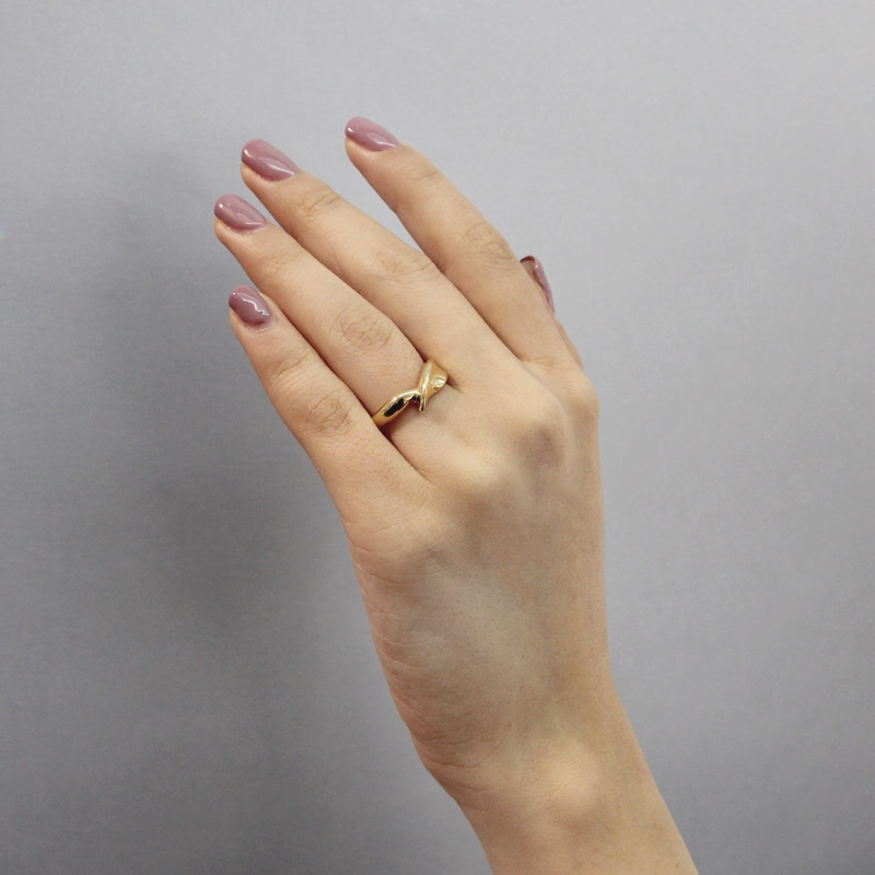 Willow leaf wedding ring Set (M&S) 14k gold
