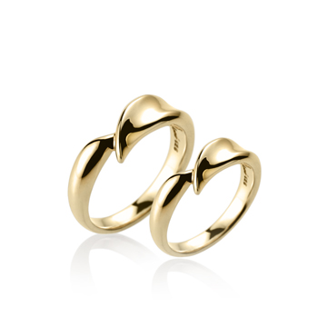 Willow leaf wedding ring Set (M&S) 14k gold