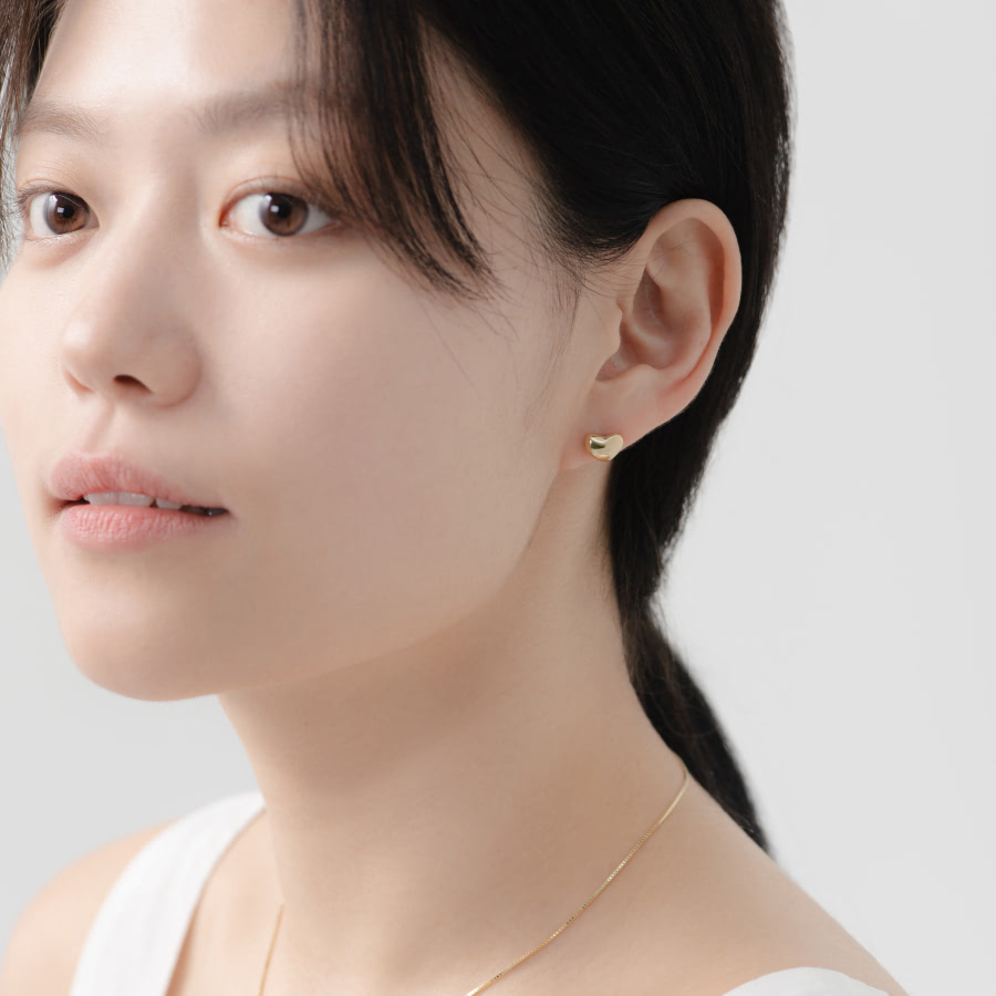 구름하트 귀걸이 14k
