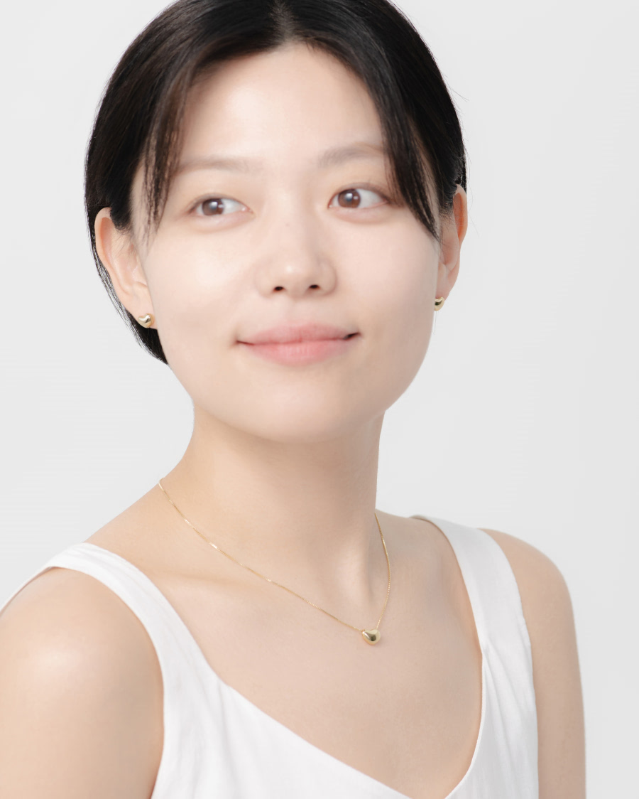 구름하트 귀걸이 14k
