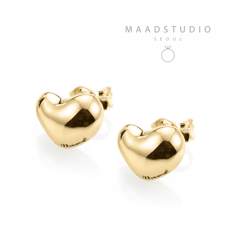 Cumulus heart earring 14k gold