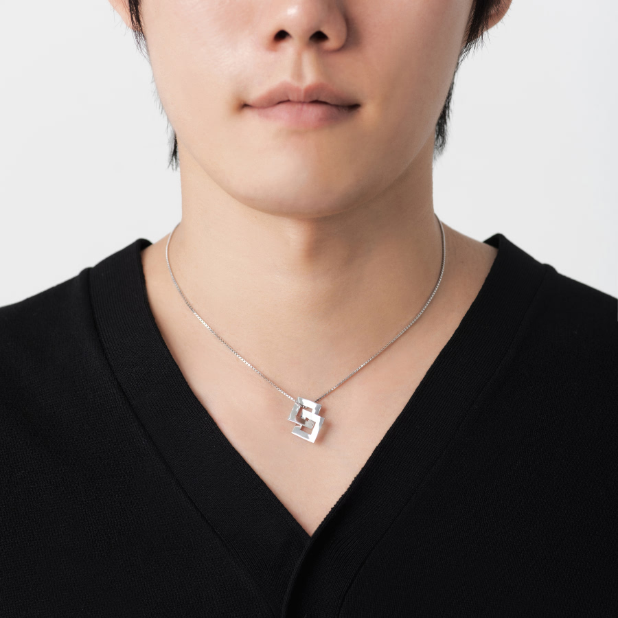 결 더블 목걸이 (대) Silver_925
