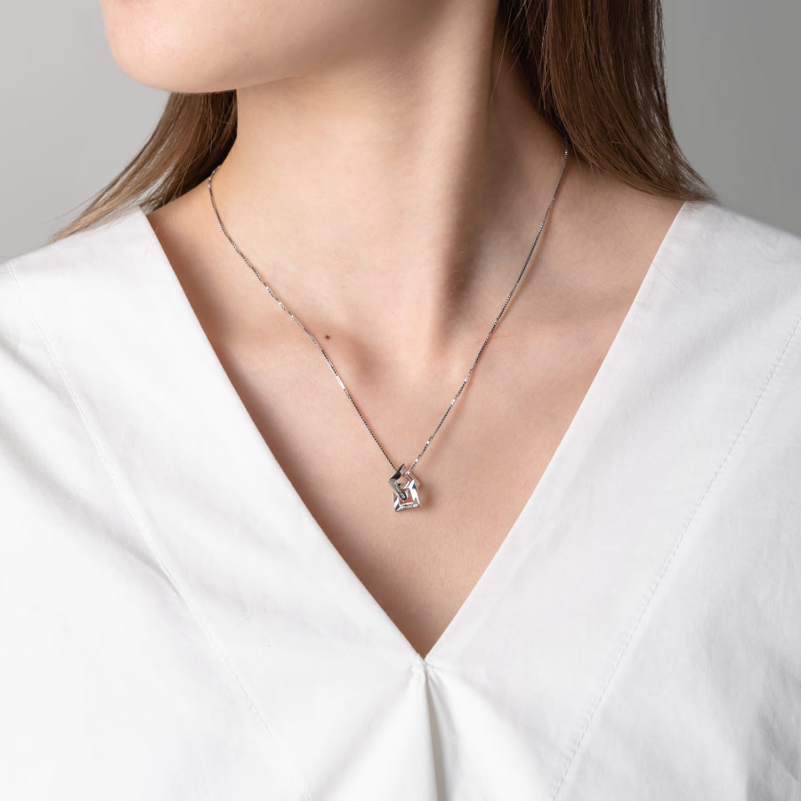 결 더블 커플목걸이 (중+소) Silver_925