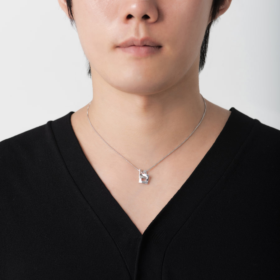 결 더블 커플목걸이 (중+소) Silver_925