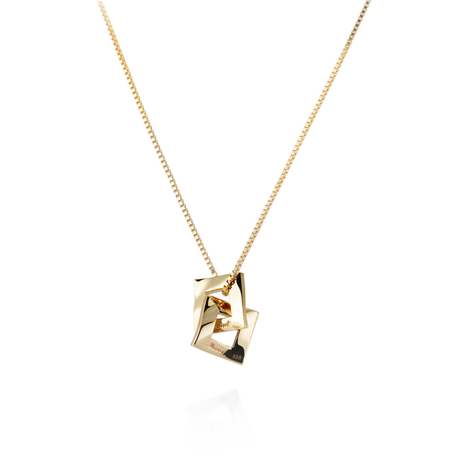 결 더블 목걸이 (소) 14k